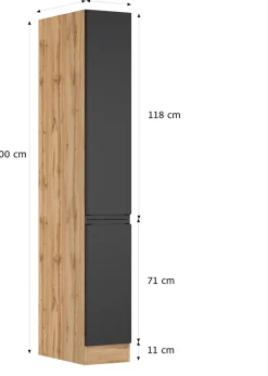 KOCHSTATION Apothekerschrank »KS-Virginia,neu in verbesserter Ausführung« Stauraum, Softclose,Breite 30 cm, Höhe 200 cm, 2 Auszüge, Soft-Close-Funktion