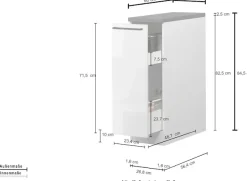 KOCHSTATION Apothekerschrank »KS-Sole,Apothekerkommode« Breite/Höhe 30/85 cm, Anbau-und Unterbau möglich