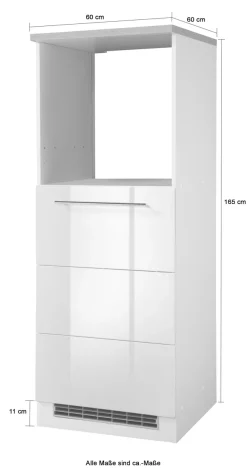 KOCHSTATION Backofen/Kühlumbauschrank »KS-Wien« Breite 60 cm, Höhe 165 cm, Türanschlag wechselbar