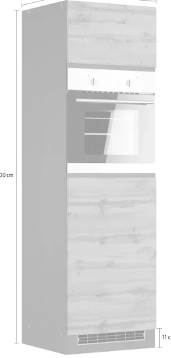 KOCHSTATION Backofen/Kühlumbauschrank »KS-Riesa« Breite 60 cm, MDF-Fronten