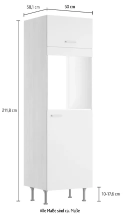 KOCHSTATION Backofen/Kühlumbauschrank »KS-Lucy« Breite 60 cm, mit 1 Tür, 1 Klappe, Soft-Close, höhenverstellbare Füße