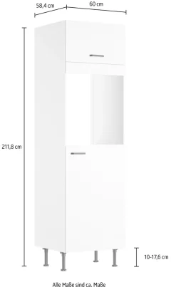 KOCHSTATION Backofen/Kühlumbauschrank »KS-Paula« 60 cm breit, 211 cm hoch, mit 1 Klappe, 1 Tür