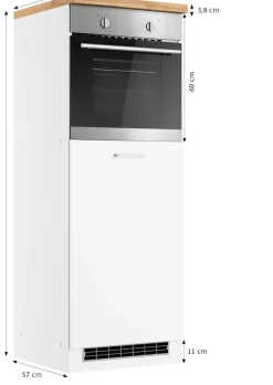 KOCHSTATION Backofenumbauschrank »KS-Milan« Ofenumbauschrank 60 cm, matte oder hochglänzende Fronten