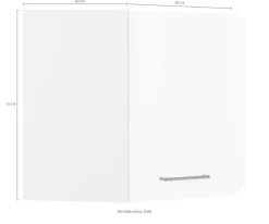 KOCHSTATION Eckhängeschrank »KS-Tulsa« 60 cm breit, 1 Tür, schwarzer Metallgriff, hochwertige MDF Front