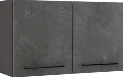 KOCHSTATION Hängeschrank »KS-Tulsa« 100 cm breit, 57 cm hoch, 2 Türen, schwarzer Metallgriff, MDF Front