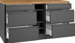 KOCHSTATION Kücheninsel »KS-Bruneck, Breite 153 cm« MDF-Fronten, Arbeitsplatte 38mm stark