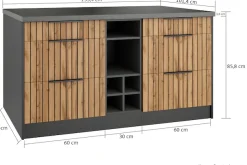 KOCHSTATION Kücheninsel »KS-Lagos« Kücheninsel 153/100 cm, mit höhenverstellbaren Möbelfüßen