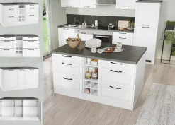 KOCHSTATION Kücheninsel »KS-Lani, Breite 153 cm, mit Flaschenregal« MDF-Fronten, Arbeitsplatte 38mm stark