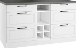 KOCHSTATION Kücheninsel »KS-Lani, Breite 153 cm, mit Flaschenregal« MDF-Fronten, Arbeitsplatte 38mm stark