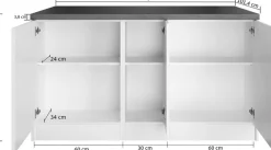 KOCHSTATION Kücheninsel »KS-Lani, Breite 153 cm, mit Flaschenregal« MDF-Fronten, Arbeitsplatte 38mm stark