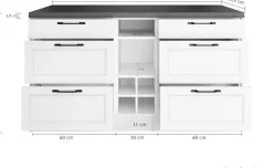 KOCHSTATION Kücheninsel »KS-Lani, Breite 153 cm, mit Flaschenregal« MDF-Fronten, Arbeitsplatte 38mm stark