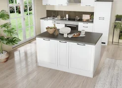 KOCHSTATION Kücheninsel »KS-Lani, Breite 153 cm, mit Flaschenregal« MDF-Fronten, Arbeitsplatte 38mm stark