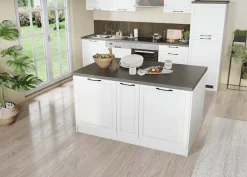 KOCHSTATION Kücheninsel »KS-Lani, Breite 153 cm, mit Flaschenregal« MDF-Fronten, Arbeitsplatte 38mm stark