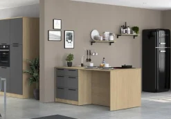 KOCHSTATION Kücheninsel »KS-Luna Breite 200 cm, Höhe 90 cm« Breite 200 cm, wahlweise mit Hanseatic-E-Geräten