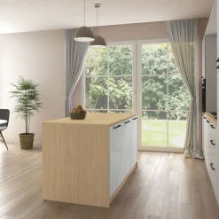 KOCHSTATION Kücheninsel »KS-Luna« Breite 170 cm, 3 Türen, 6 Innenfächer, 3 Essplätze, gedämpfte Türen