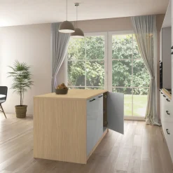 KOCHSTATION Kücheninsel »KS-Luna« Breite 170 cm, 3 Türen, 6 Innenfächer, 3 Essplätze, gedämpfte Türen
