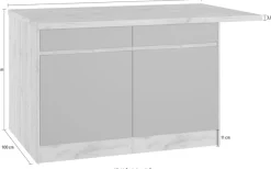 KOCHSTATION Kücheninsel »KS-Riesa« Breite 153 cm, Tiefe 100 cm, MDF-Fronten