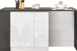 KOCHSTATION Kücheninsel »KS-Sole, Kochinsel, Küchenarbeitsblock, Arbeitsinsel, Made in Italy« Breite 167,5 cm, 2 Apothekerauszüge, 2 Essplätze, 1 offenes Regal