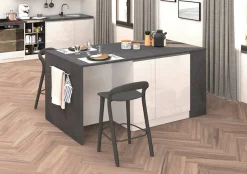 KOCHSTATION Kücheninsel »KS-Sole, Kochinsel, Küchenarbeitsblock, Arbeitsinsel, Made in Italy« Breite 167,5 cm, 2 Apothekerauszüge, 2 Essplätze, 1 offenes Regal