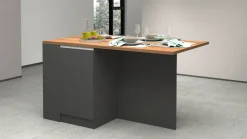 KOCHSTATION Kücheninsel »KS-Sole« Breite 160 cm, 2 Türen, 4 offene Fächer