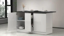 KOCHSTATION Kücheninsel »KS-Sole,Kochinsel,Küchenarbeitsblock,Inselküche,Arbeitsinsel« Breite 155 cm, mit Apothekerauszug, gedämpfte Türen