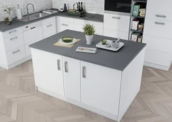 KOCHSTATION Kücheninsel »KS-Toronto« Breite 153 cm, MDF-Fronten, Flaschenregal