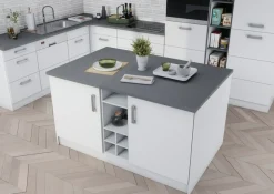 KOCHSTATION Kücheninsel »KS-Toronto« Breite 153 cm, MDF-Fronten, Flaschenregal