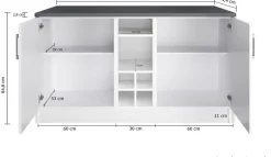 KOCHSTATION Kücheninsel »KS-Toronto« Breite 153 cm, MDF-Fronten, Flaschenregal