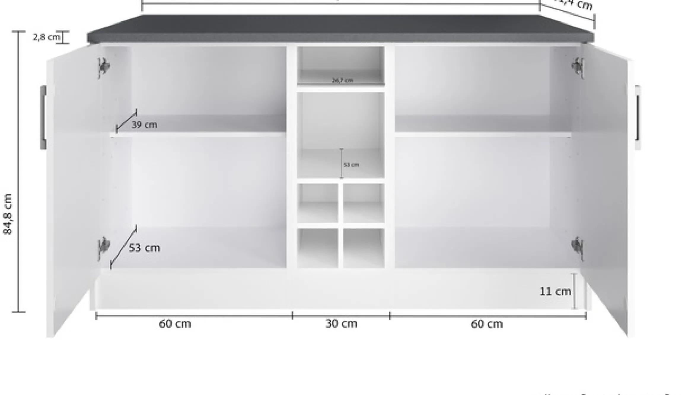 KOCHSTATION Kücheninsel »KS-Toronto« Breite 153 cm, MDF-Fronten, Flaschenregal