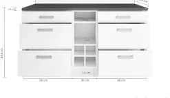 KOCHSTATION Kücheninsel »KS-Toronto« Breite 153 cm, MDF-Fronten, Flaschenregal