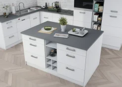 KOCHSTATION Kücheninsel »KS-Toronto« Breite 153 cm, MDF-Fronten, Flaschenregal