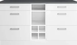KOCHSTATION Kücheninsel »KS-Toronto« Breite 153 cm, MDF-Fronten, Flaschenregal