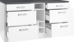 KOCHSTATION Kücheninsel »KS-Toronto« Breite 153 cm, MDF-Fronten, Flaschenregal
