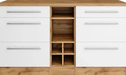 KOCHSTATION Kücheninsel »KS-Wien« Breite 153 cm, MDF-Fronten, Flaschenregal