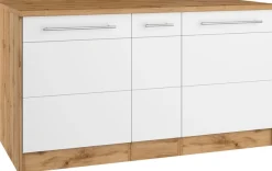 KOCHSTATION Kücheninsel »KS-Wien« Breite 153 cm, MDF-Fronten, Flaschenregal