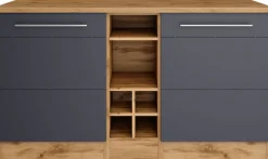 KOCHSTATION Kücheninsel »KS-Wien« Breite 153 cm, MDF-Fronten, Flaschenregal