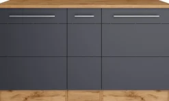 KOCHSTATION Kücheninsel »KS-Wien« Breite 153 cm, MDF-Fronten, Flaschenregal