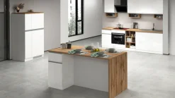 KOCHSTATION Kücheninsel »Sole,Kochinsel,Küchenarbeitsblock,Inselküche,Arbeitsinsel« Breite 160 cm mit 2 Türen,2 Schubkästen, Aluminiumgriff