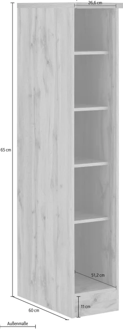 KOCHSTATION Küchenregal »KS-Colmar« 30 cm breit, 165 cm hoch, 4 verstellbare Einlegeböden, viel Stauraum