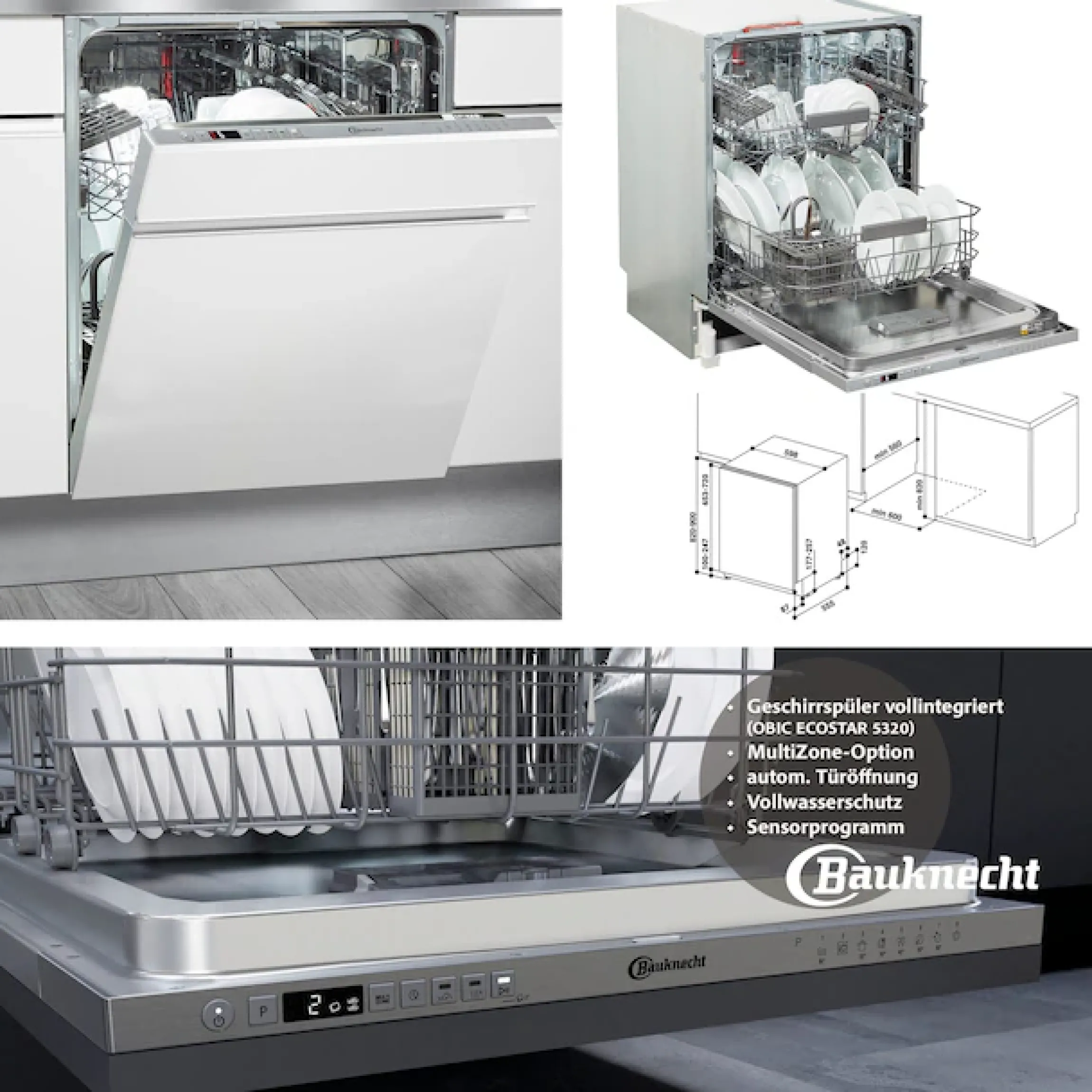 KOCHSTATION Küchenzeile »Betty« Breite 300 cm, mit E-Geräten von Bauknecht