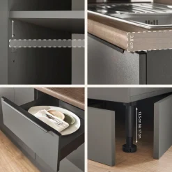 KOCHSTATION Küchenzeile »Cocco B/H/T 270x211x60 cm« Breite 270 cm, wahlweise mit E-Geräten und Induktion