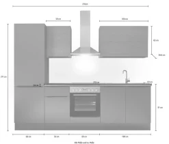 KOCHSTATION Küchenzeile »Cocco B/H/T 270x211x60 cm« Breite 270 cm, wahlweise mit E-Geräten und Induktion