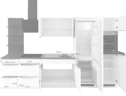 KOCHSTATION Küchenzeile »KS-Brindisi Breite 330 cm« wahlweise mit E-Geräten und Induktion, mit MDF-Fronten und Regal