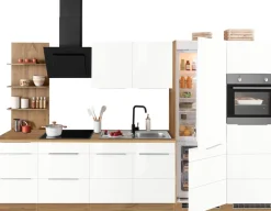 KOCHSTATION Küchenzeile »KS-Brindisi Breite 330 cm« wahlweise mit E-Geräten und Induktion, mit MDF-Fronten und Regal