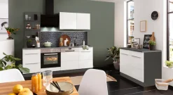 KOCHSTATION Küchenzeile »KS-Brindisi« Breite 220 cm, wahlweise mit E-Geräten, mit MDF-Fronten und Regal