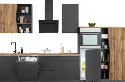 KOCHSTATION Küchenzeile »KS-Bruneck« 380cm breit, ohne E-Geräte, hochwertige MDF-Fronten