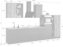 KOCHSTATION Küchenzeile »KS-Bruneck« 380cm breit, ohne E-Geräte, hochwertige MDF-Fronten