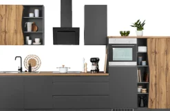 KOCHSTATION Küchenzeile »KS-Bruneck« 380cm breit, ohne E-Geräte, hochwertige MDF-Fronten