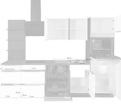 KOCHSTATION Küchenzeile »KS-Brindisi Breite 280 cm« wahlweise mit E-Geräten und Induktion, mit MDF-Fronten und Regal