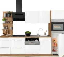 KOCHSTATION Küchenzeile »KS-Brindisi Breite 280 cm« wahlweise mit E-Geräten und Induktion, mit MDF-Fronten und Regal